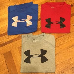 Under Armour Tees (3) blue, red & gray-all size M